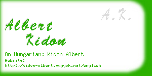albert kidon business card